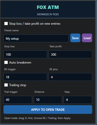 FoxTraderPro: Define how a position is managed.