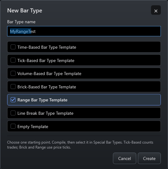 FoxTraderPro: Start with the bar structure you need.
